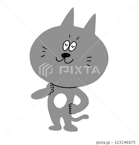 コミカルな猫のキャラクター 123146875