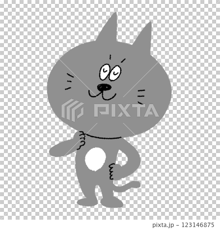 コミカルな猫のキャラクター 123146875