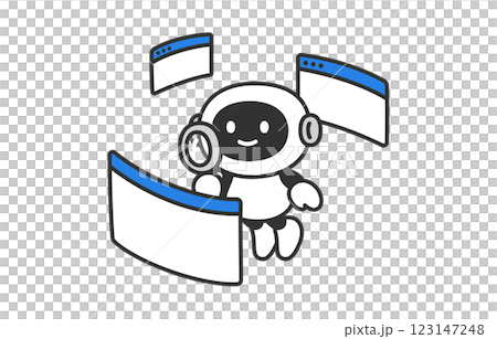 AI robot that investigates, searches, and analyzes [Vector illustration material] 123147248