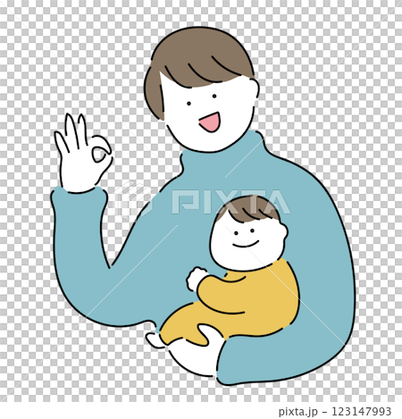 Dad and baby: "Okay!" Dad and baby: "Okay!" 123147993