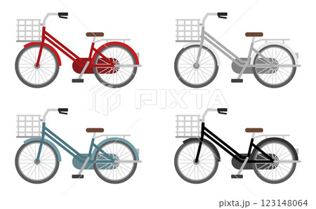 フラットイラスト：自転車サイド 123148064
