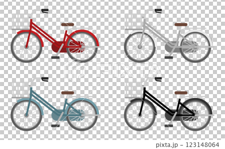 フラットイラスト：自転車サイド 123148064
