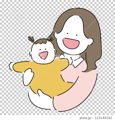 Various mothers and babies "smile"_cute 123148182