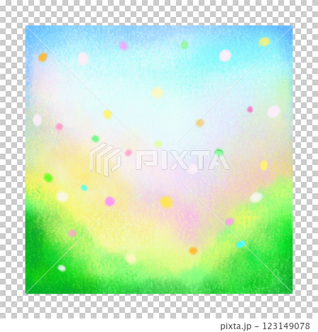 Easter colorful square background, soft spring background crayon illustration 123149078