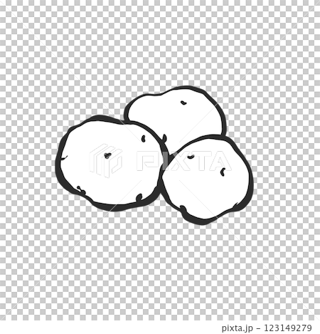じゃがいもの手描き筆絵風イラスト 123149279