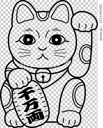 Lucky cat line drawing Lucky cat line drawing 123149300