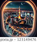 飛行機からの東京の夜景 123149476