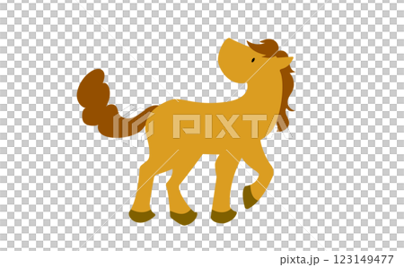 Simple illustration of a horse turning around Simple illustration of a horse turning around 123149477