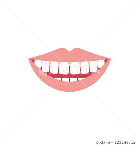 すきっ歯の口元のイラスト 123149512