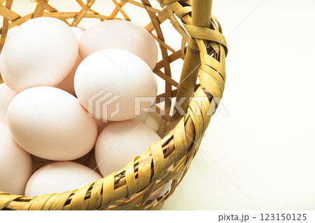 カゴに入った生卵とコピースペース 123150125