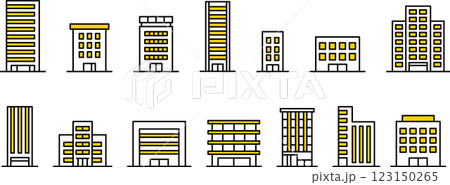 建物・ビル・会社の地図アイコンイラストセット2 123150265