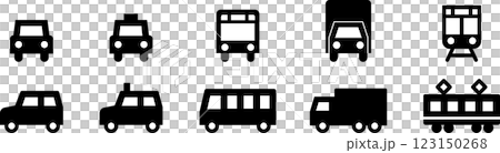 汽車、巴士、卡車、火車和交通圖示集 4 123150268