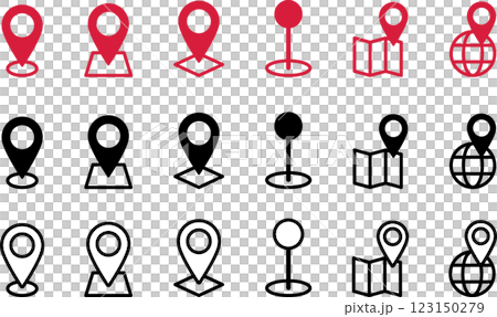 Map pin, map marker simple icon 5 123150279