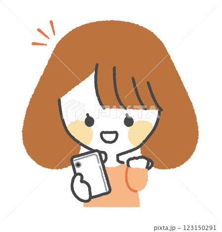 スマホを持つ女性_喜ぶ表情 123150291