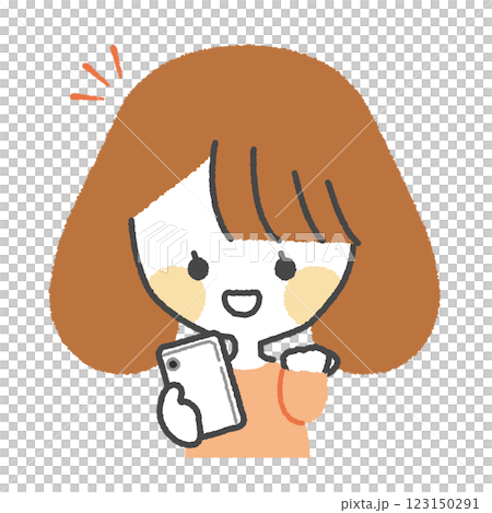 有智慧型手機的女人_幸福的表情 123150291