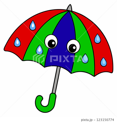 Colorful Cartoon Umbrella with Eyes  Fun and Playful Vector Illustration For Kids 123150774