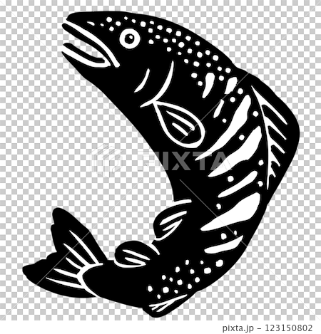 跳ねる鮭のベクターイラスト 123150802