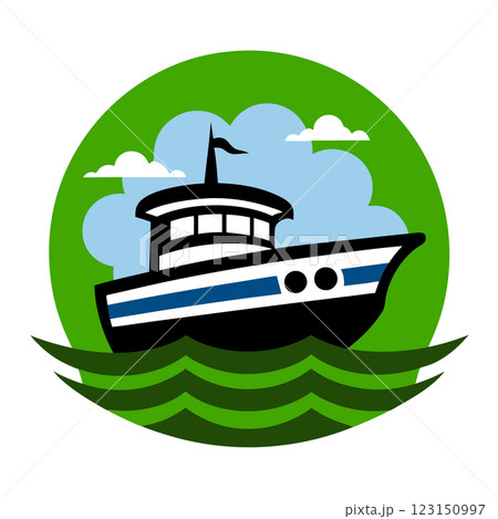 Nautical Boat Logo Vector Art for Marine Businesses and T Shirt Designs Perfect for Branding and Merch Nautical Boat Logo Vector Art for Marine Businesses and T Shirt Designs Perfect for Branding and Merch 123150997
