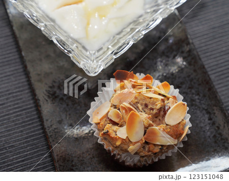 Homemade Oatmeal cupcake on plate. 123151048