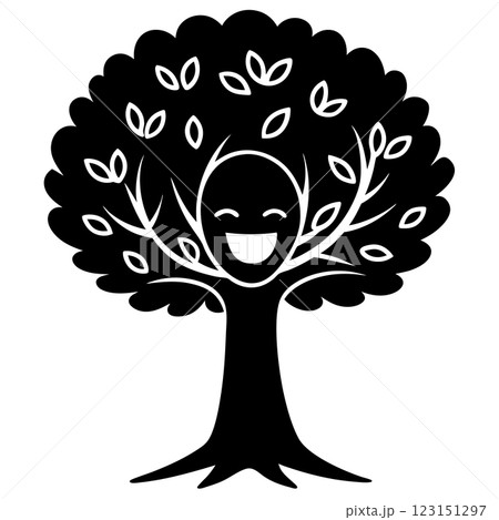 Charming Cute Tree Character Vector Illustration for Children's Books, Eco Branding, and T shirt Designs 123151297