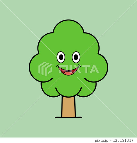 Charming Cute Tree Character Vector Illustration for Children's Books, Eco Branding, and T shirt Designs Charming Cute Tree Character Vector Illustration for Children's Books, Eco Branding, and T shirt Designs 123151317