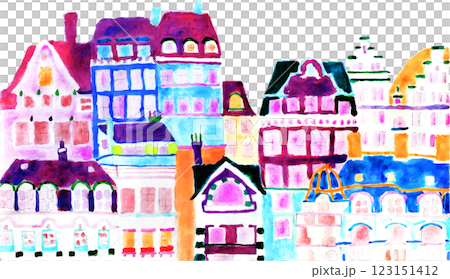 Overseas cityscape drawn in watercolor Overseas cityscape drawn in watercolor 123151412