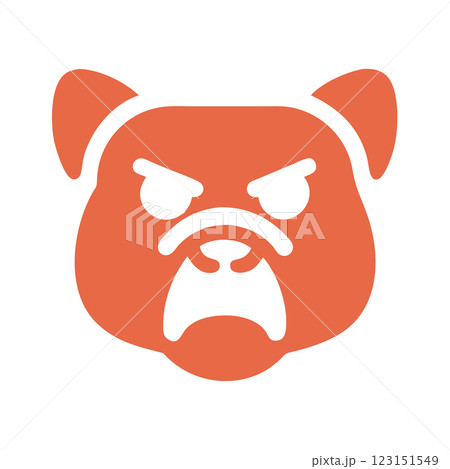 Angry Bulldog Silhouette Vector Icon Powerful Mascot Logo for Sports, Branding and T shirt Design  123151549