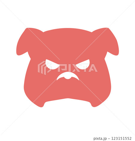 Angry Bulldog Silhouette Vector Icon Powerful Mascot Logo for Sports, Branding and T shirt Design  123151552