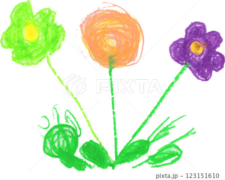 カラフルな花の手書きイラスト カラフルな花の手書きイラスト 123151610