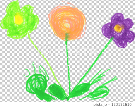 カラフルな花の手書きイラスト カラフルな花の手書きイラスト 123151610