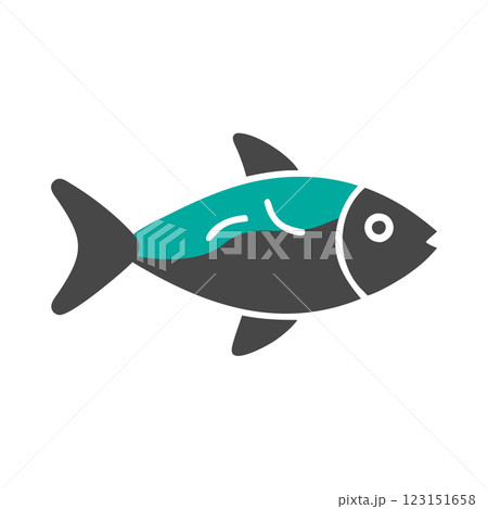 Minimalist Fish Outline Icon Simple Seafood Symbol for Menus Packaging & Marine Themed Designs 123151658