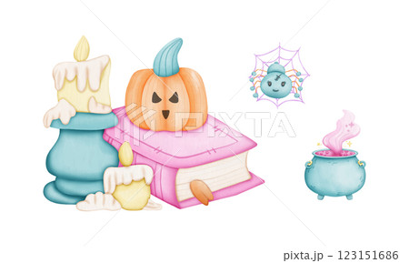 Halloween holiday cute element set 123151686
