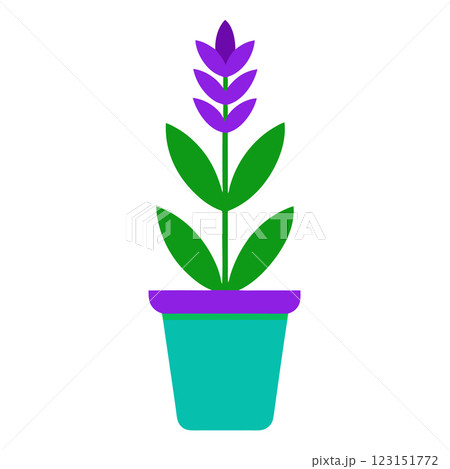 Minimalist Potted Lavender Plant Icon Elegant Floral Illustration for Wellness and Eco Friendly Designs 123151772