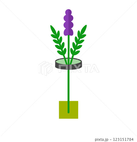 Minimalist Potted Lavender Plant Icon Elegant Floral Illustration for Wellness and Eco Friendly Designs 123151784
