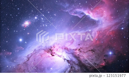 Abstract Deep Space purple Nebula Background	 123151977