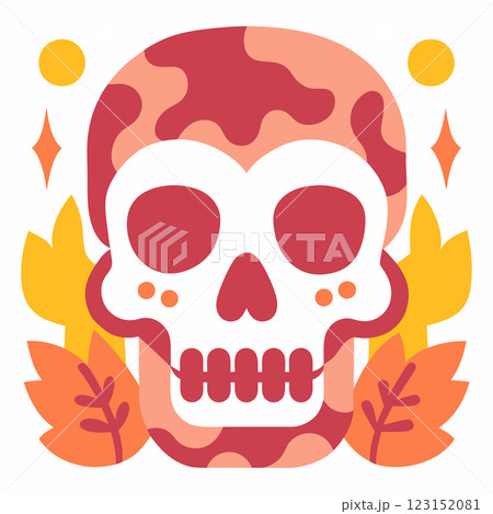 Human Skull Silhouette Vector Art Illustration Line Art Design for Anatomy, Gothic & Tattoo Themes  123152081