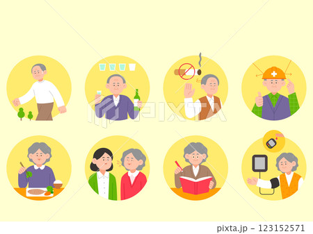 Dementia prevention lifestyle rules illustration 123152571
