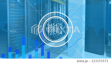 Image of data processing over computer servers Image of data processing over computer servers 123153571