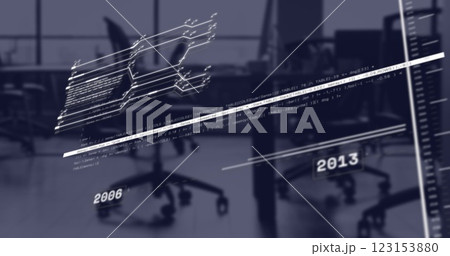 Image of data processing and diagrams over office 123153880