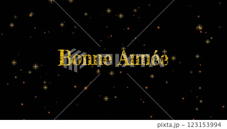 Image of bonne annee text over snow falling 123153994