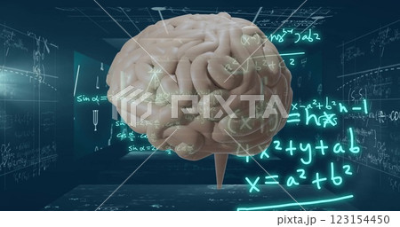 Image of human brain, ai mathematical data processing 123154450