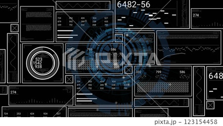 Image of digital data processing over black background 123154458