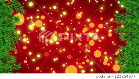 Image of fir trees over yellow spots 123154677