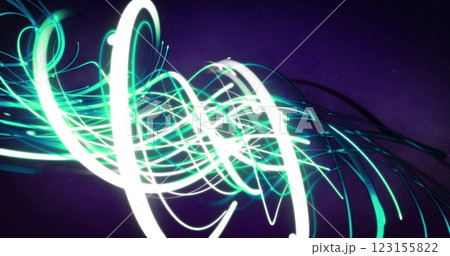 Image of digital data processing and glowing network of connections on dark background 123155822