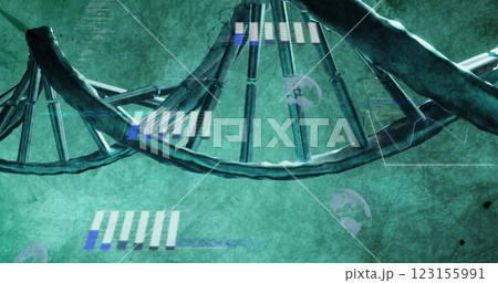 Image of data processing over dna strand spinning Image of data processing over dna strand spinning 123155991
