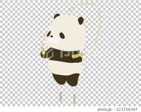 縄跳びをするパンダ 123156387