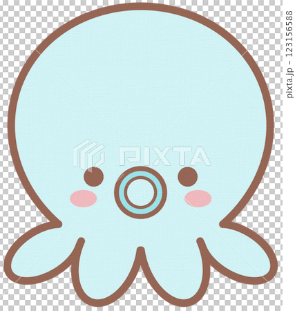 Cute Little pastel Light Blue Octopus  123156588
