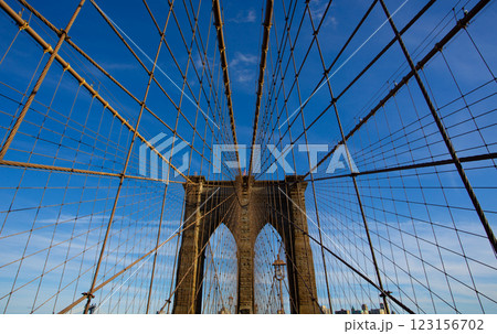 Brooklyn bridge ,wide range low angle with good weather Brooklyn bridge ,wide range low angle with good weather 123156702
