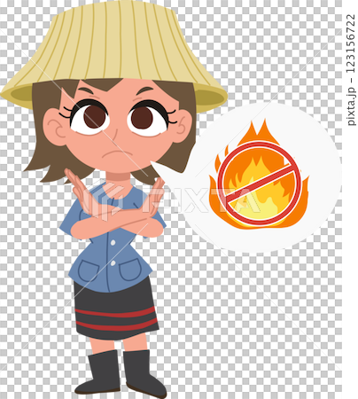 thai farmer woman cartoon promoting no burning pm 2.5 pollution awareness and environmental protection 123156722