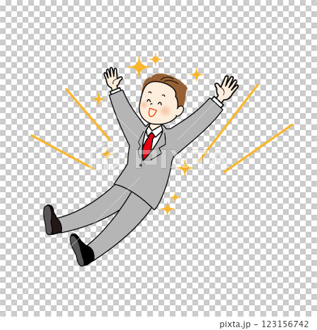 A shining businessman cheering A shining businessman cheering 123156742